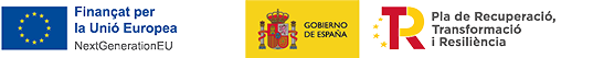 Financiat por la Unión Europea // Gobierno de España // Pla de Recuperació, Transformació i Resiliència